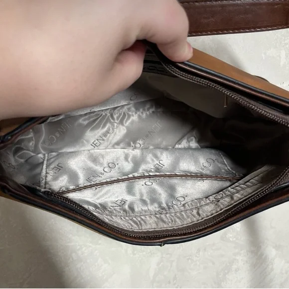 NWOT Jen & Co patchwork leather reversible bag - Picture 6 of 8